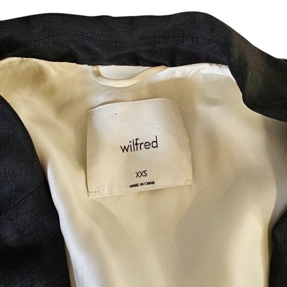 Aritzia Wilfred Novella Belted Oversized Blazer Jacket, Black, Linen Blend, XXS - Picture 7 of 8